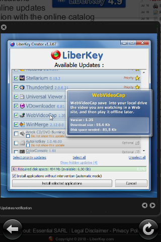 Liberkey Updates view